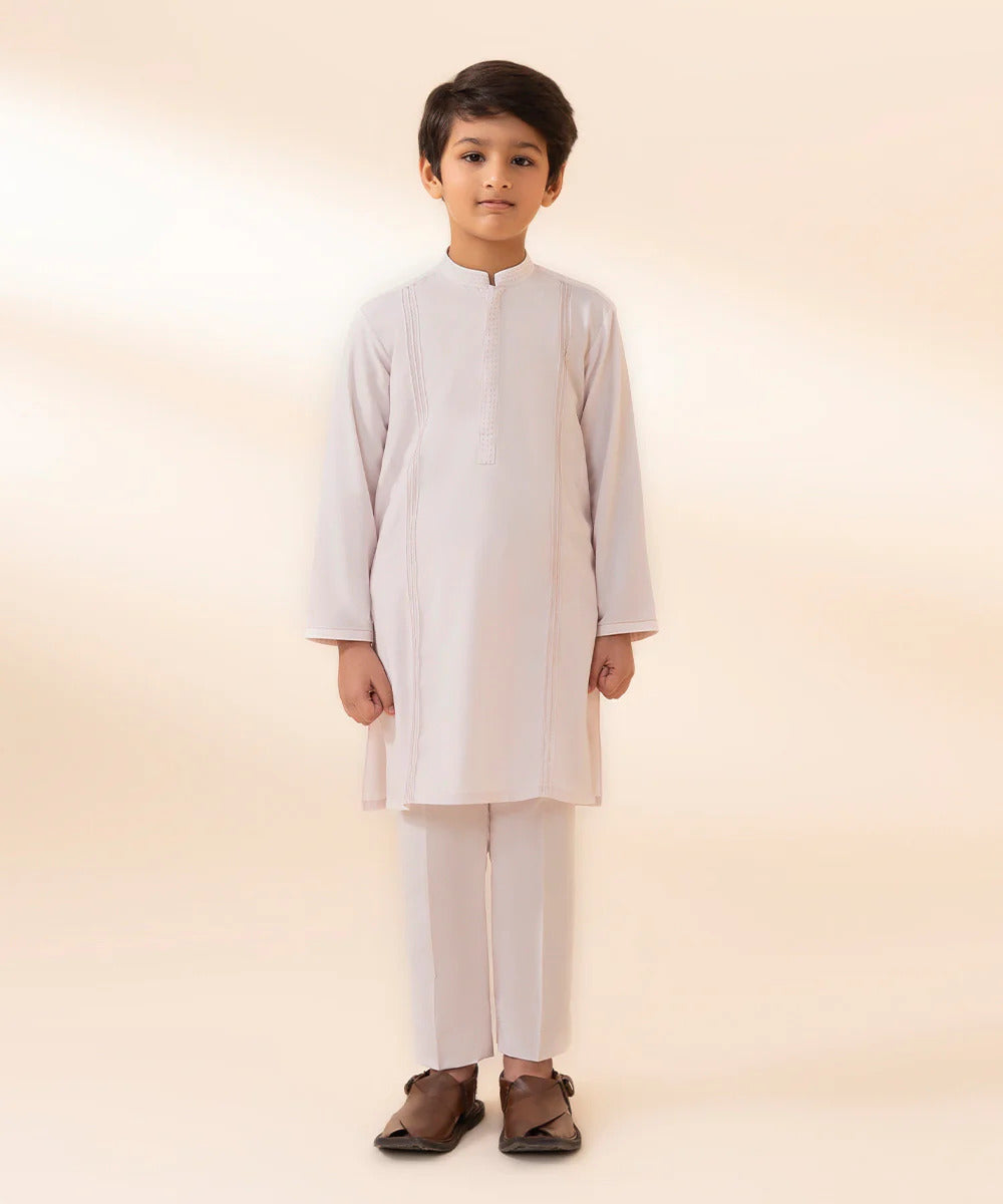 Embroided-White-Kurta Boys Summer Collection