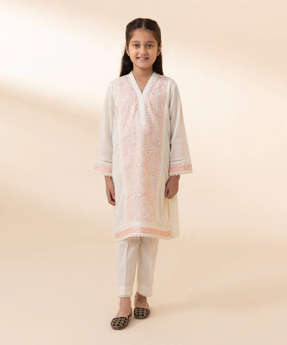 Girls-Summer-2 PC SUITS - EMB